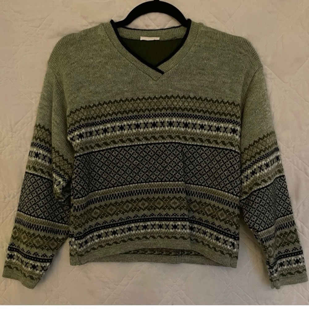 ISO Green Cropped grandpa sweater 90s y2k
